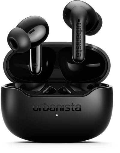 Urbanista Palermo Draadloze ANC Oortjes – 32u Afspeeltijd – met Active Noise Cancelling – Bluetooth – IPX4 Waterbestendig – EQ3 instellingen – Zwart