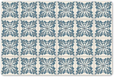 Placemats 45x30 cm - Placemat kunststof - 1 stuk - Dessin - Tegel - Blauw - Borden onderleggers - Decoratie voor op tafel - Keuken tafeldecoratie accessoires - Vinyl onderlegger - Tafelversiering