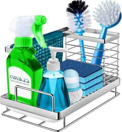 Aanrecht Organisator Roestvrij staal - Keukengerei Houder - Opbergrek - 25 x 15 x 15 cm aanrecht organizer