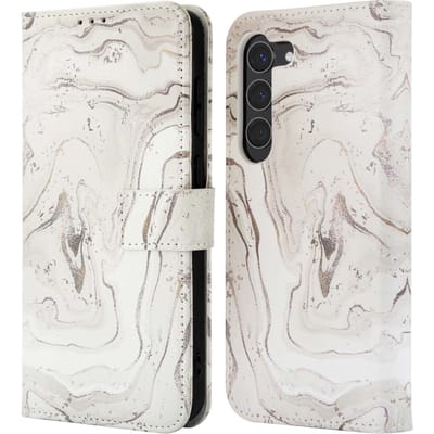 imoshion Hoesje - Geschikt voor Samsung Galaxy S23 - Design Bookcase smartphone - Sandy Marble
