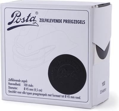 Zegeletiketten | zwart | zijdeglans | Ø45mm