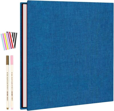 Zelfklevend Fotoalbum Scrapbook met Linnen Hardcover, 20 Bladen voor DIY Herinneringen, Perfect voor Baby, Bruiloft en Familie (28x27cm)