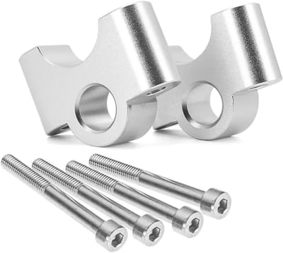 Stuurverhoger Motor - Verstelbare Stuurverhoger - Comfortabel Rijden - 35mm Verhoging - CNC Aluminium - Zilver