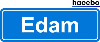 Hacebo - Plaatsnaam Sticker - 29x10 CM - Edam sticker - Verkeersborden sticker - grappige cadeaus - Edam