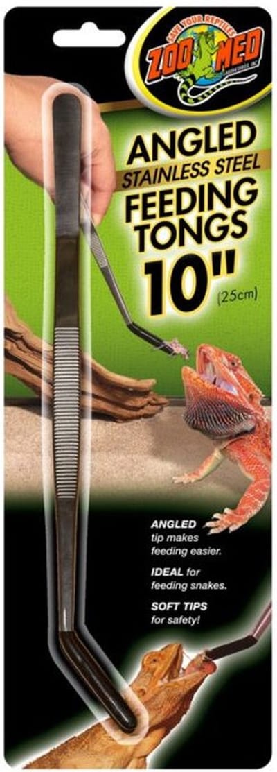 Zoo Med Gebogen Voertang Voor Reptielen - Voederpincet - 25cm - RVS