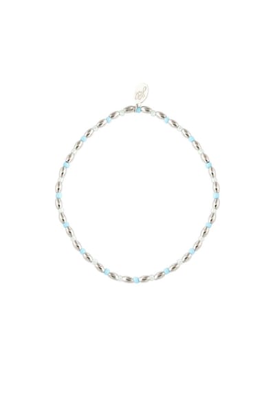 jewels by jenty yehwang armbandgekleurde lange kralen blauw stainless steel dames tieners zomen leuk hip