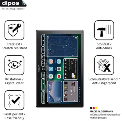 dipos – 2x Pantserfolie geschikt voor Atoto X10 10 Zoll | 9H Screenprotector