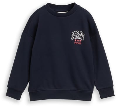 Tom Tailor - Oversized sweatshirt met print op de rug - Maat 116/122 - sky captain blue