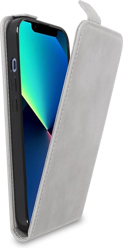 Cadorabo Hoesje geschikt voor Apple iPhone 13 PRO MAX in ROTS GRIJS - Beschermhoes Case Cover in flip-design, gemaakt van glad kunstleder