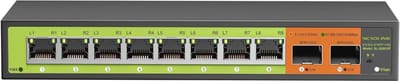 10-poorts 2.5Gb Schakelaar met 10G SFP Uplinks - Unmanaged, Fanless en Multi Gigabit