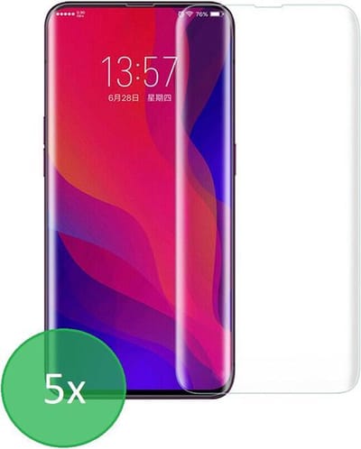 Geschikt Voor: OnePlus 7T Pro - 5x Screenprotector - screen protector - glas - bescherm - beschermglas