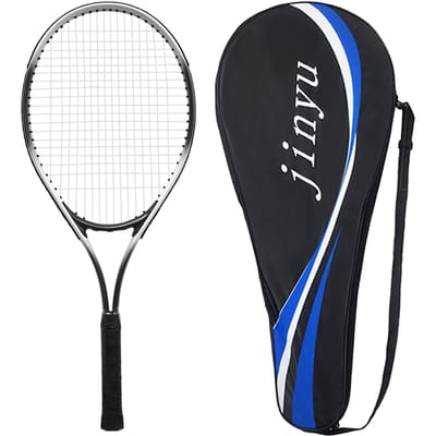Tennisracket Lichtgewicht Schokbestendig Tennisracket met Draagtas zwart
