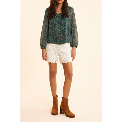 ICode Green Blouse With Summer Fruit Print Green Maat: XS | Longsleeves Outlet | Dames | Groen