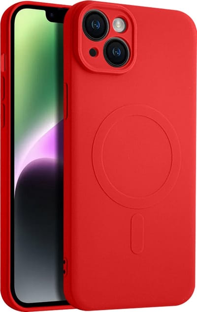 Casify Siliconen Hoesje geschikt voor MagSafe iPhone 15 Plus Hoesje - Rood