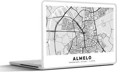 Laptop sticker - 12.3 inch - Stadskaart - Almelo - Nederland - 30x22cm - Laptopstickers - Laptop skin - Cover