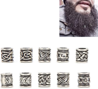 Viking Baard Kralen Set van 10 Stuks, Perfect voor Baard Styling en Accessoires, Unieke Sieraden voor Mannen