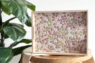 Little Creations DIY pakket - Mozaïek dienblad pastel- Hobbypakket volwassenen - Knutselpakket voor volwassenen - mozaiek pakket