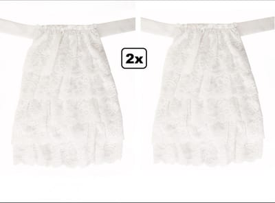 2x Luxe Jabot kant wit.