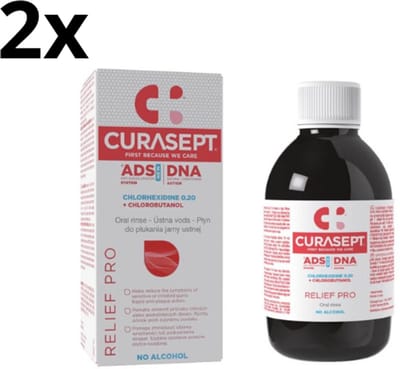 Curasept ADS DNA Relief Pro Mondspoelmiddel 0,20% CHX - 2 x 200 ml - Voordeelverpakking