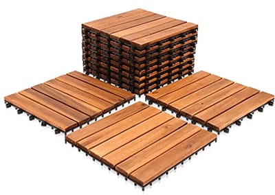 Houten Tegels 30 x 30 cm voor Tuin, Balkon en Patio - Weerbestendig en Onderhoudsvriendelijk
