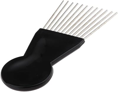 Dailygoods- Afro Kam - Roestvrijstalen Tanden - Metalen Kam - Voor Krullend Haar - Kappers Kam - 16,5 x 7 cm - Haarkam