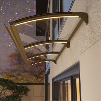 Buitenluifel Polycarbonaat - Deur Luifel - Bescherming Buiten - Hoge Geluidsisolatie - 120x150cm - Transparant