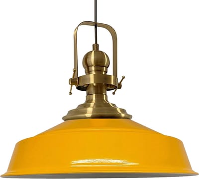 Bamyum Plafondlampen Metaal E27 Hanglamp Armatuur Lichtkap Industriële Retro Lampenkap - Geel
