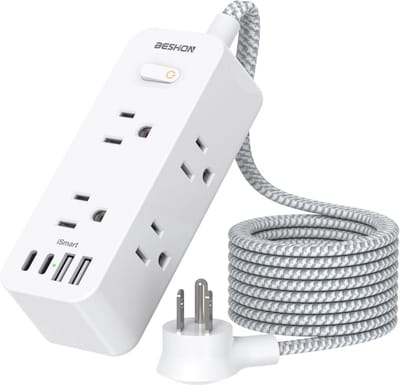 Stopcontact Verdeler - Stroomverdeler - Apparaten Laden - 6 Stopcontacten 3 USB - 127 cm Kabel - Zwart
