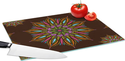 Glazen Snijplank - 39x28 - Mandala - Design - Bohemian - Snijplanken Glas