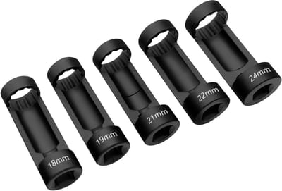Veermoer Dopsleutelset - Schokdemper Gereedschap - Ophanging Reparatie - 5 Delige Set - 18-24 mm