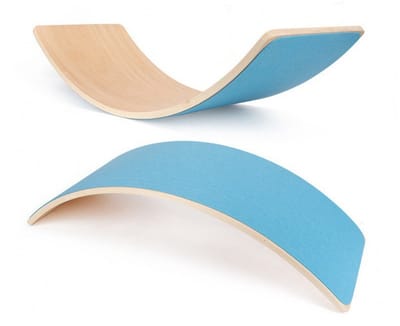 Houten balansbord- Balance board - Blank gelakt met vilt - Vanaf 1 jaar - Blauw