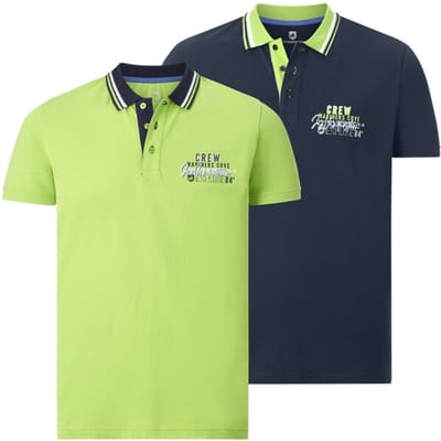 Jan Vanderstorm herren Poloshirts, Set Van 2 - 72/74 - donkerblauw - Plus Size