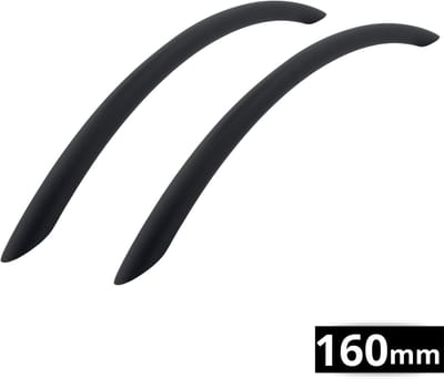 2X Handgreep 160mm Aluminium Zwart – Greepjes - Handgreep - Handgrepen keukenkastjes - Handvatten - Meubelgreep Zwart - Handgrepen voor deurtjes