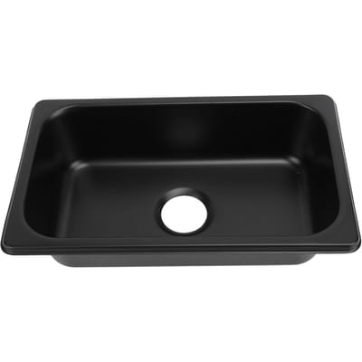 RV 304 RVS Spoelbak Keuken Rechthoekige Handwasbak Spoelbak met 40mm Afvoeraansluiting voor Boot black