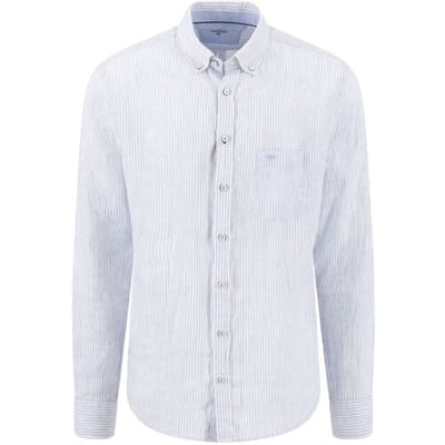 Fynch-Hatton Overhemd Linen Stripe Long Sleeve New Breeze / male