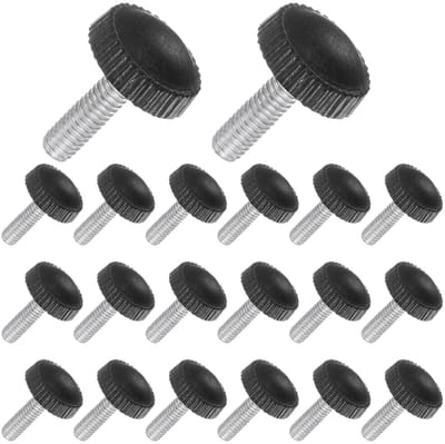 Knop met Draaigreep, M4 x 16mm Draad, Zwarte Ronde Klemknop voor Machines en Gereedschap, 20 Stuks