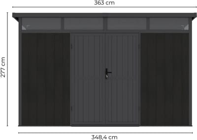 Blokhut Composiet Westwood Terra Donkergrijs 345 x 215 cm