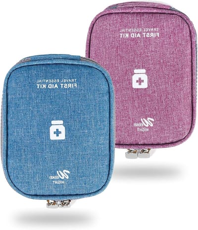 Reisapotheek Set van 2 - Mini Eerste Hulp Tas en Medicijn Organizer voor Noodgevallen, Kamperen en Kantoorgebruik