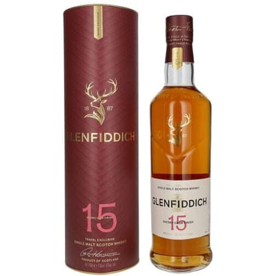 Glenfiddich 15 Years Old Sherry Cask Single Malt Travel Exclusive 43% Vol. 0,7l in geschenkverpakking
