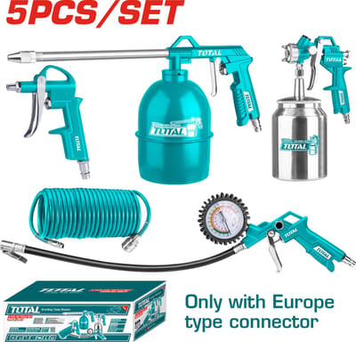 Total Tools luchtgereedschap set 5-delig – voor compressor en perslucht