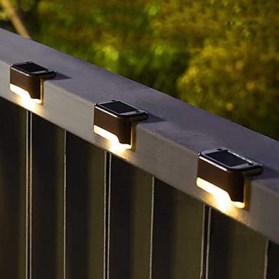 Op zonne-energie werkende trapverlichting, buitenverlichting voor hekken, balustradeverlichting, waterdichte trapverlichting, balustradeverlichting voor binnenplaatsen, op zonne-energie werkende trapverlichting, 8 stuks