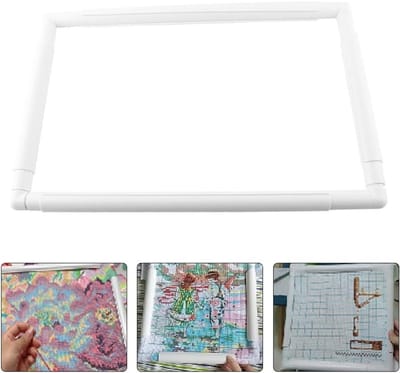 Vierkante Borduurraam voor Borduren en Quilten, Plastic Snap Hoop voor Naaldwerk, 43.1×28cm, Ideaal voor Creatieve Projecten en Handwerken