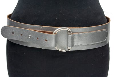 Dames heupriem zilver - 5.5 cm breed - Leer - Brede riem - Casual - Maat 85