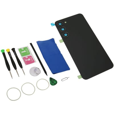 Achterruit Cover met Voorgeïnstalleerde Camera Lens Professionele Reparatie Gereedschapsset voor Samsung Galaxy S23 Plus zwart