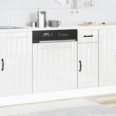 vidaXL - Vaatwaspaneel - Lucca - bewerkt - hout - hoogglans - wit