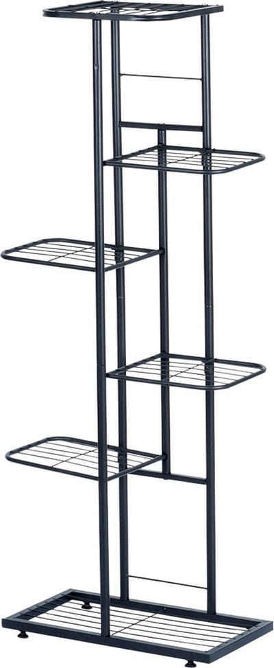 Plantenstandaard Metaal Zwart 6-Niveaus 106 cm - Plantenrek voor Bloempotten