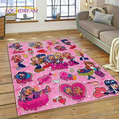 3D Cartoon Bratz Girlz Rock Game HD Tapijt Vloerkleed voor Thuis Woonkamer Slaapkamer Sofa Deurmat Decor, Kindergebied Vloerkleed Antislip Vloermat 80*120cm