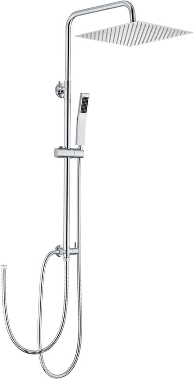 Sofetiy Max Regendouche - Zonder kraan - Roestvrijstalen Doucheset - 12 inch Douchekop - Vierkante Handdouche - Duurzame Messing Omsteller voor Badkamer - Chroom