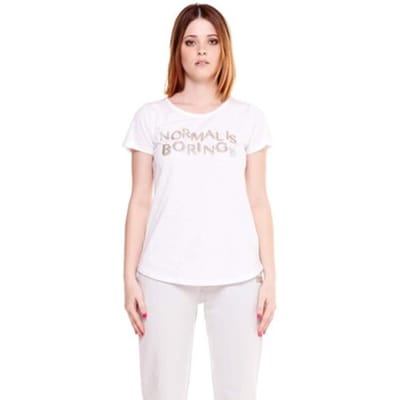 T-shirt Korte Mouw Leone 1947 Woman Short Sleeves Gold Silver