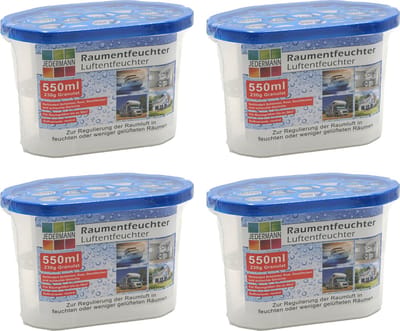 Haushaltshelden Vochtvanger - 4x - vochtopnemer - 550 ml - voorkomt geuren en schimmelvorming